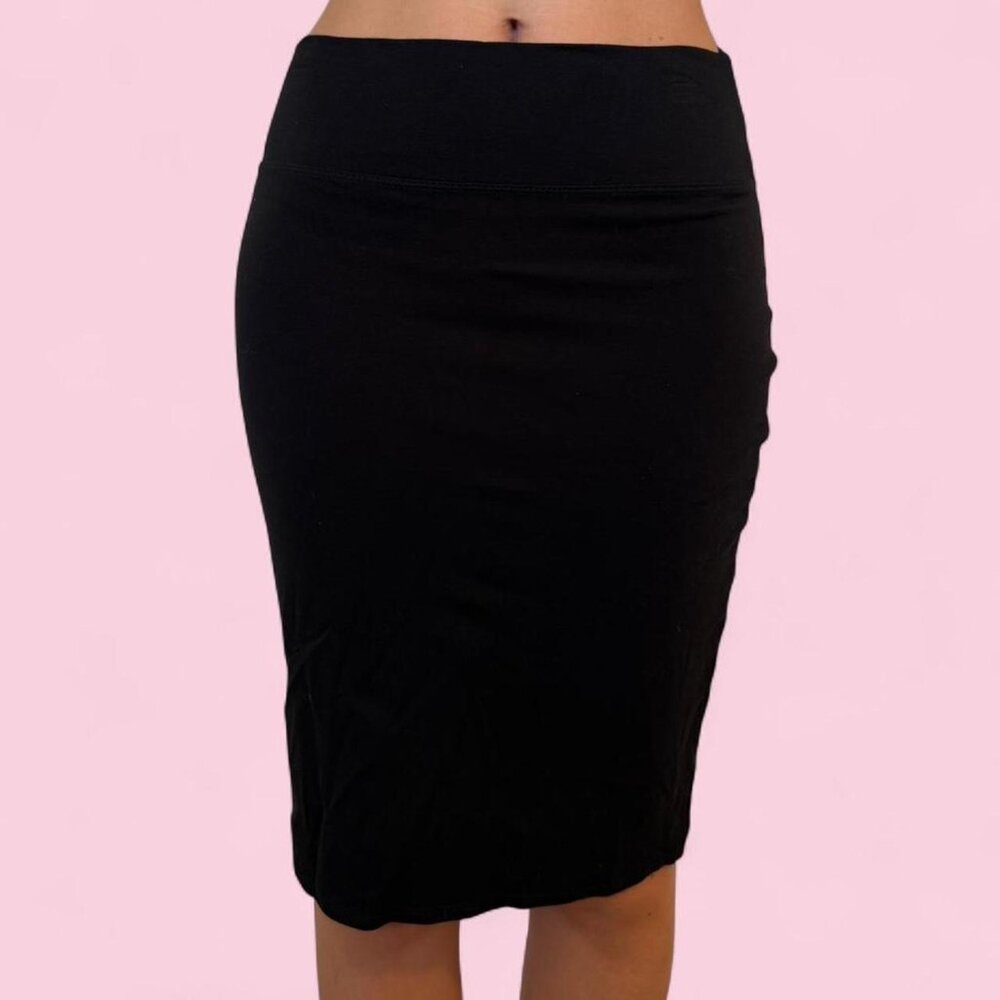 black bodycon midi skirt